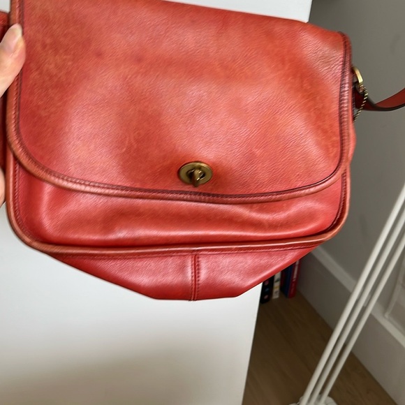 Coach Red Leather Shoulder Bag - Picture 2 of 8